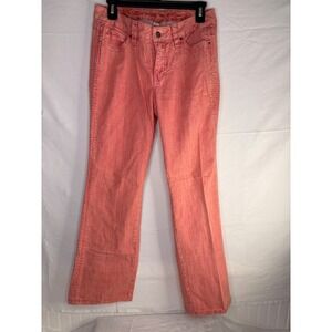 Y2K Christopher Blue Coral Pink Stretch Bootcut Jeans Womens Size 8 Flap Pocket